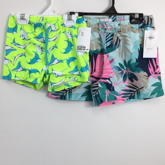 Various Other - H&M / Old Navy Girls Swim Shorts Bundle of 2 Size 6/7 NEW With Tags